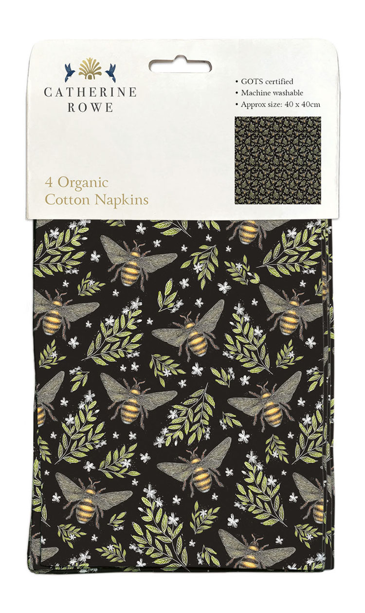 Museums Galleries Catherine Rowe Honey Bees Cloth Napkin Set CNA047