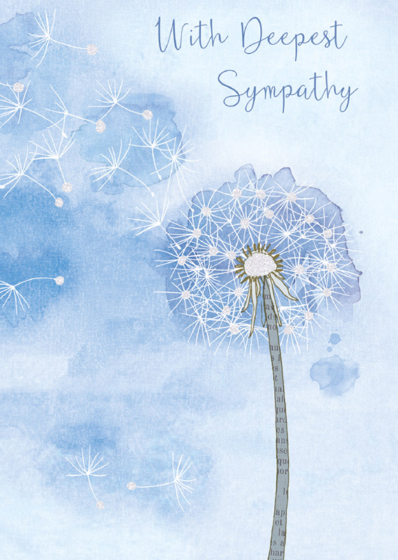 Sympathy card Blue Garden