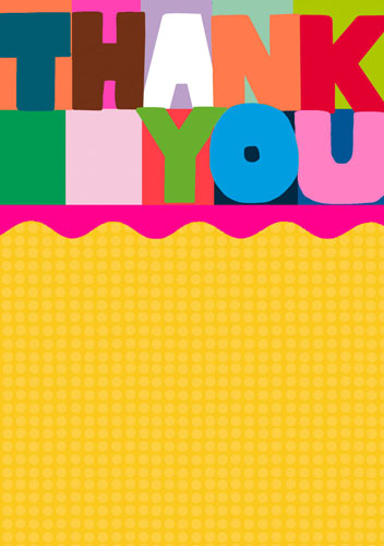 Paper Salad - Color Blocks Thank You Card #cb2411