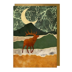 Deer Moon Christmas Card Christmas