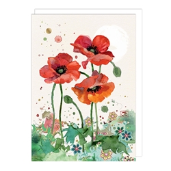 Three Poppies Blank Card 