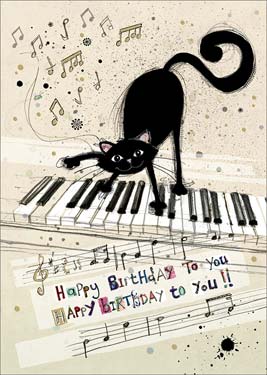 Cat Keyboard Birthday Card 