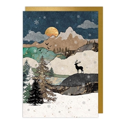 Mountain Stag Christmas Card Christmas