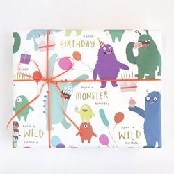 Monster Birthday Sheet Gift Wrap 