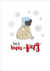 Bah Hum-Pug Christmas Card 