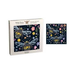 Wild Press Bumblebees Luxury Square Notecard Wallet 