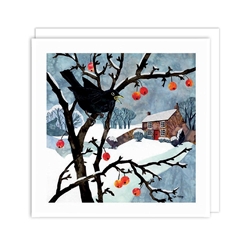 Black Bird and Crab Apples Christmas Boxed Cards Christmas
