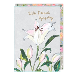Lily on Grey Sympathy Card 