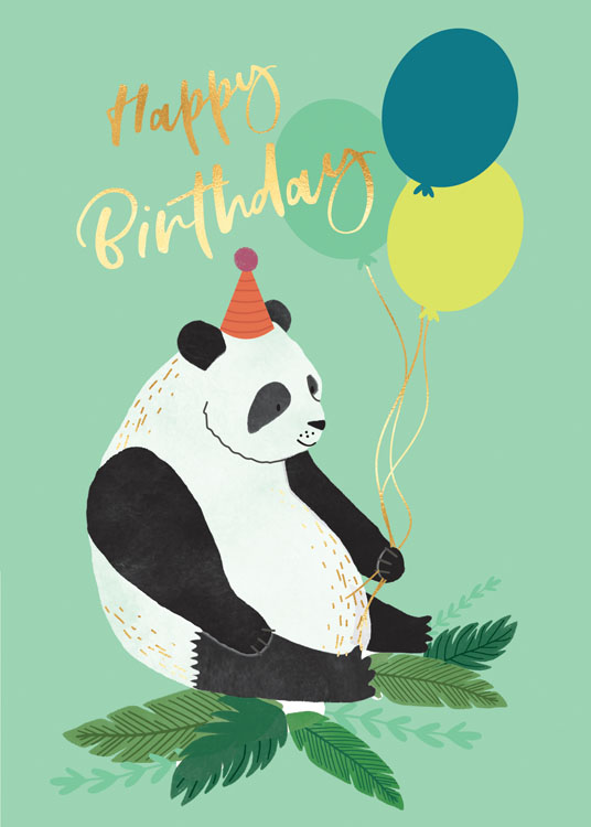 Laura Darrington Design - Party Panda Birthday Card #LDKD38