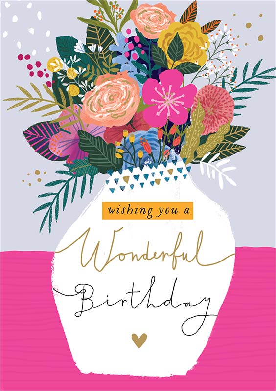 Ling Design, Ltd. - Vase Flowers Birthday Card #LNQ0287