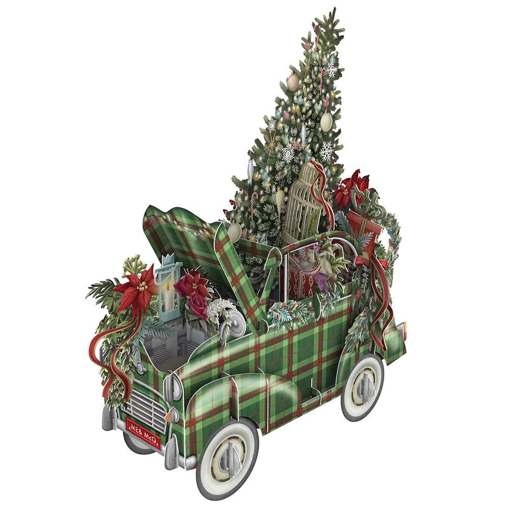 Paper D'Art - 3D Tartan Car Christmas Card #X3D033