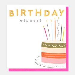 BIrthday Wishes Cake and Candles Card 