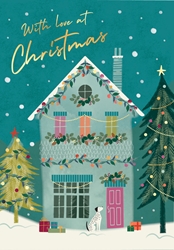 Christmas House with Love Greeting Card