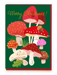 Christmas Mushrooms Greeting Card