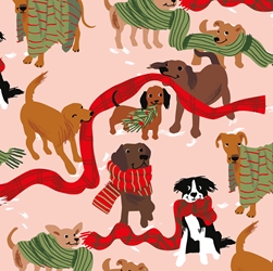 Dogs in Christmas Scarves Sheet Wrap