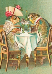 Fish on a Date Blank Card 