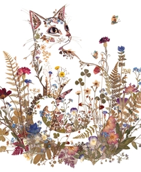 Garden Kitty Blank Greeting Card 