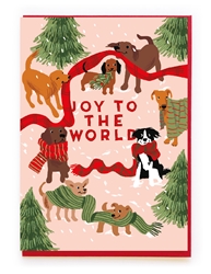 Joy to the World Dogs Greeting Card