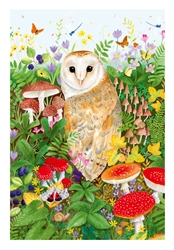 Owl and Mushroom Blank Card 