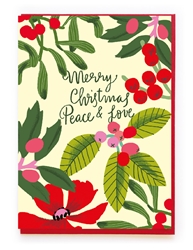 Peace and Love Holiday Berries Greeting Card