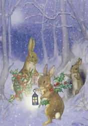 Winter Bunnies Greeting Card