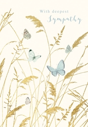 Butterfly Wheat Sympathy Card