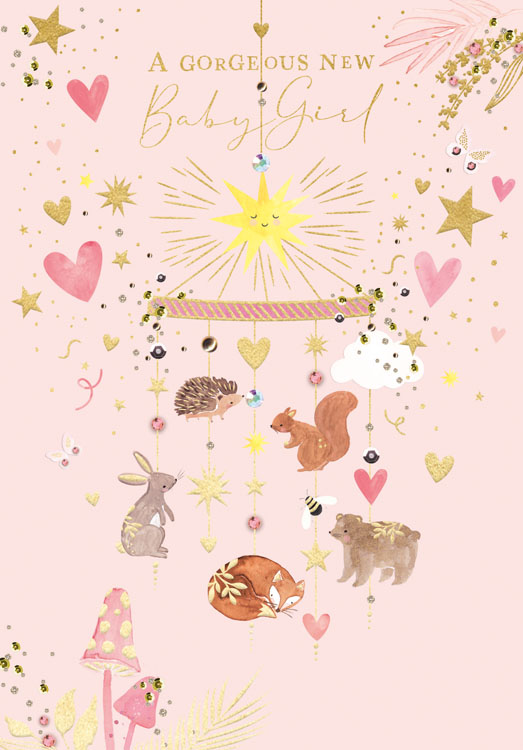 Baby Girl Mobile Card