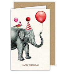 Elephant and Balloons Birthday Card