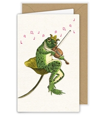 Violin Frog Birthday Card