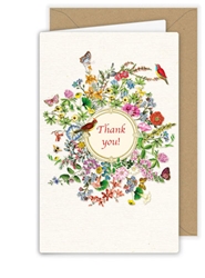 Flowers and Birds Thank You Card