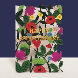 Diecut Flowers Anniversary Card