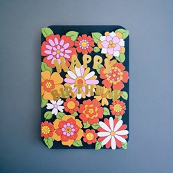 Orange Flowers Birthday Card