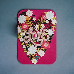 Flower Heart Die Cut Card