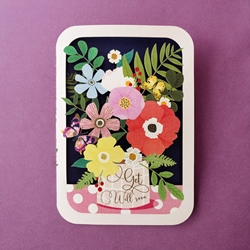 Get Well Diecut Flowers Greeting Card