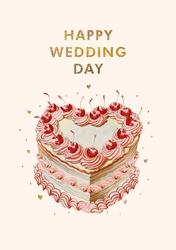 Heart Cake Wedding Card