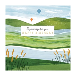 Watercolor Hot Air Balloons Birthday Card