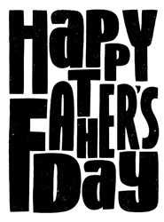 Black Block Letters Fathers Day Card