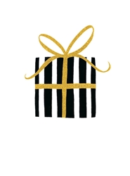 Black and Gold Present Blank Card