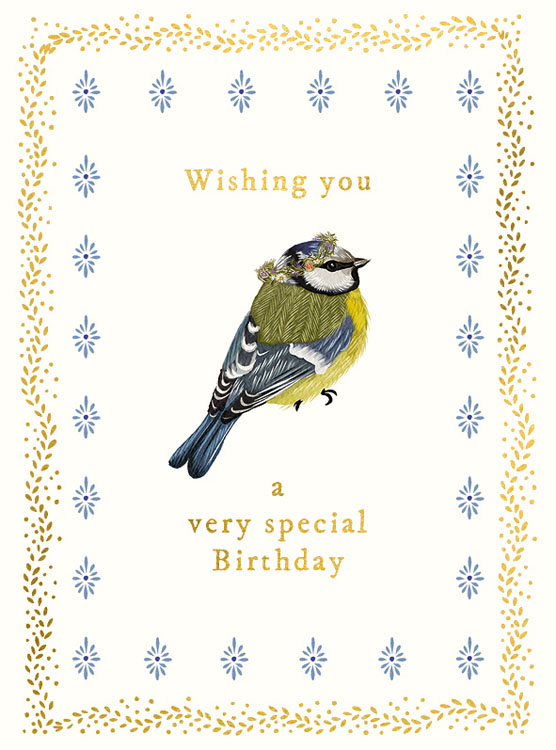 Blue Bird Birthday Card