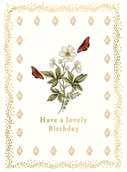 Butterfly and Flowers Birthday Card