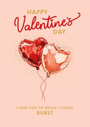 Heart Balloons Valentines Day Card