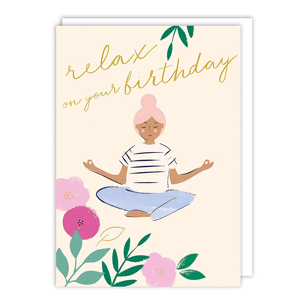 The Art File Yoga Birthday Card IW003   Iw003 