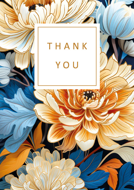 White Flower Thank You Card