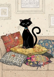 Blank Cushion Kitty Greeting Card