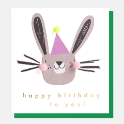 Party Rabbit Birthday Card