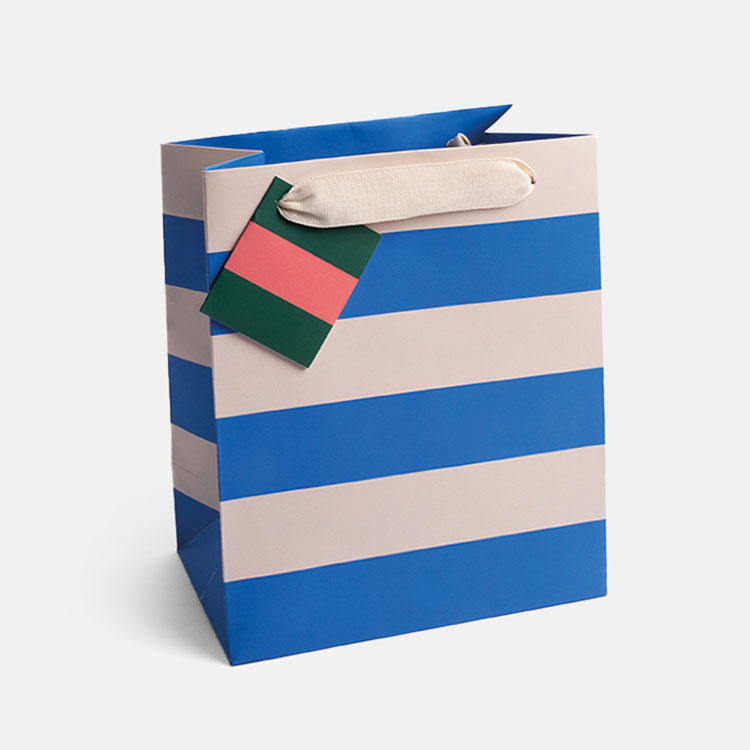 Blue Stripe Medium Gift Bag