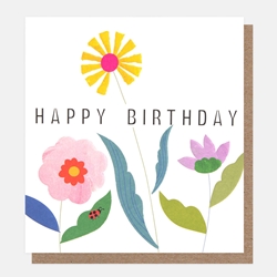 Three Flowers Birthday Card