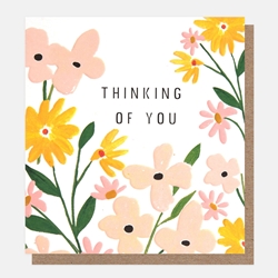 Peach Flowers Thinking of You Card