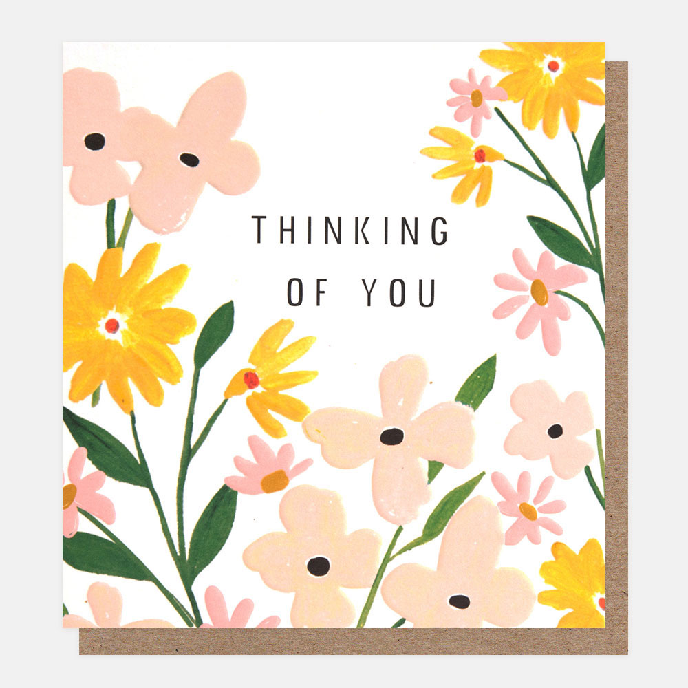 Peach Flowers Thinking of You Card