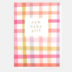 Baby Girl Plaid Greeting Card